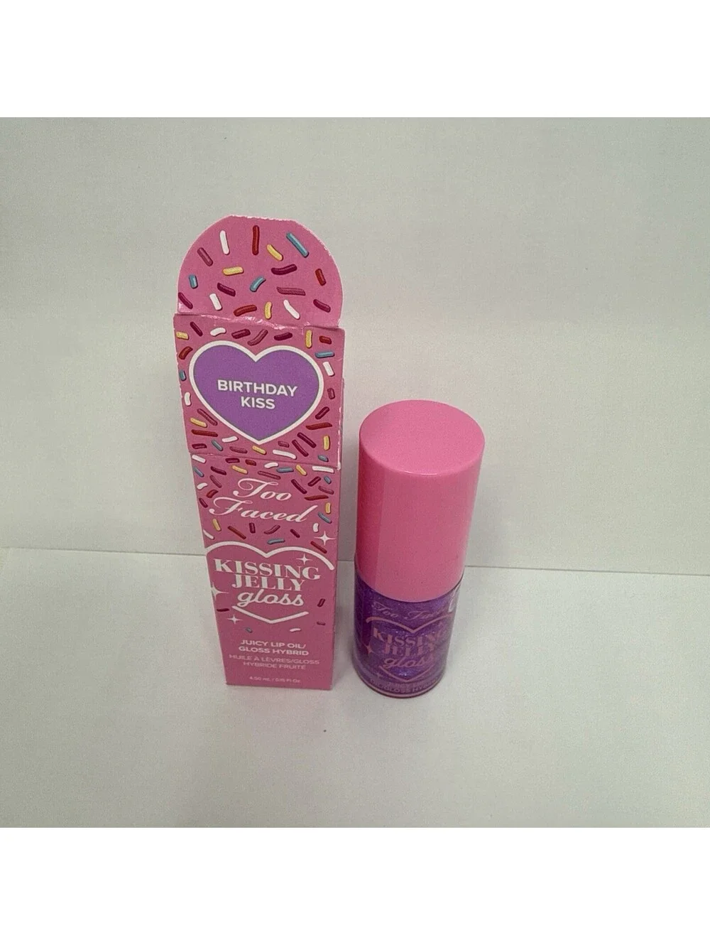 Too Faced Kissing Jelly Lip Oil Gloss - BIRTHDAY KISS - Full Size 0.15 oz - CJ1